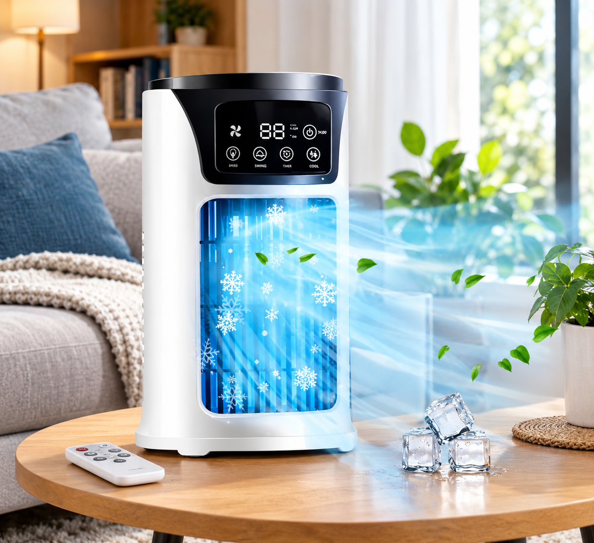 Climatiseur Portable | Mini Climatiseur avec Télécommande et Design Économiseur d'Énergie | Idéal pour Petits Espaces