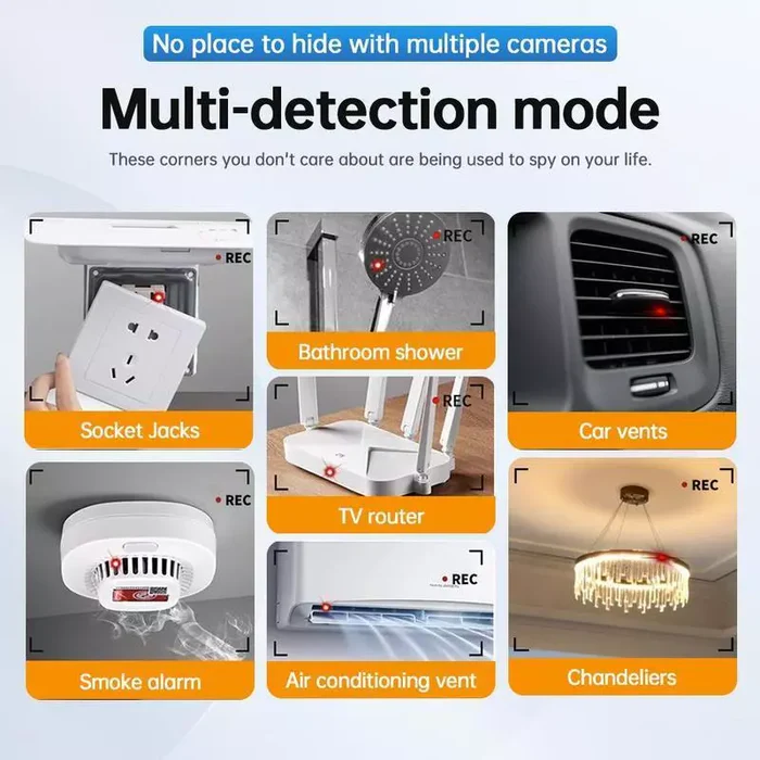 Détecteur de Traceur GPS pour Voitures, Détecteur de Caméra Cachée, Scanner de Caméra et Détecteur d'Insectes RF pour Dispositif de Sécurité à Domicile