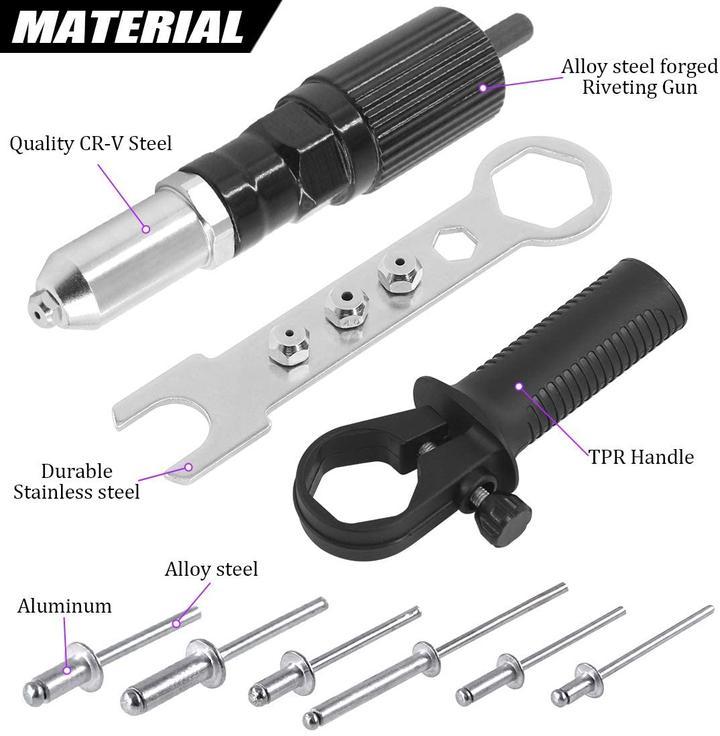 RivetAdapter - Kit d'Adaptateur de Pistolet à Rivets Professionnel