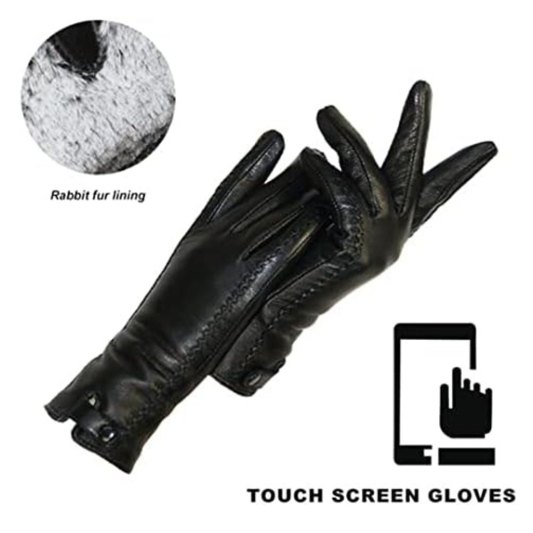 Gants en cuir Kristy Winter | Vintage et élégant
