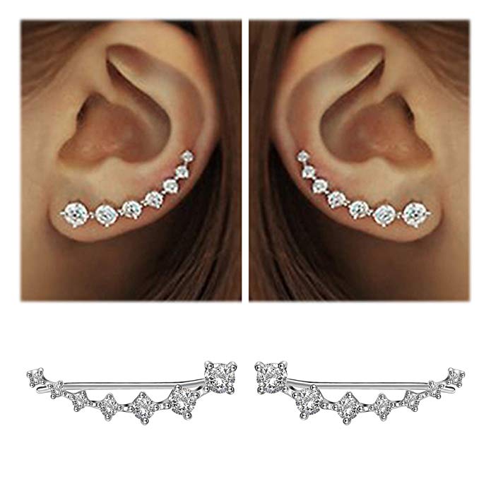 Glamour | Boucles d'oreilles en argent sterling 925 avec zircon brillant