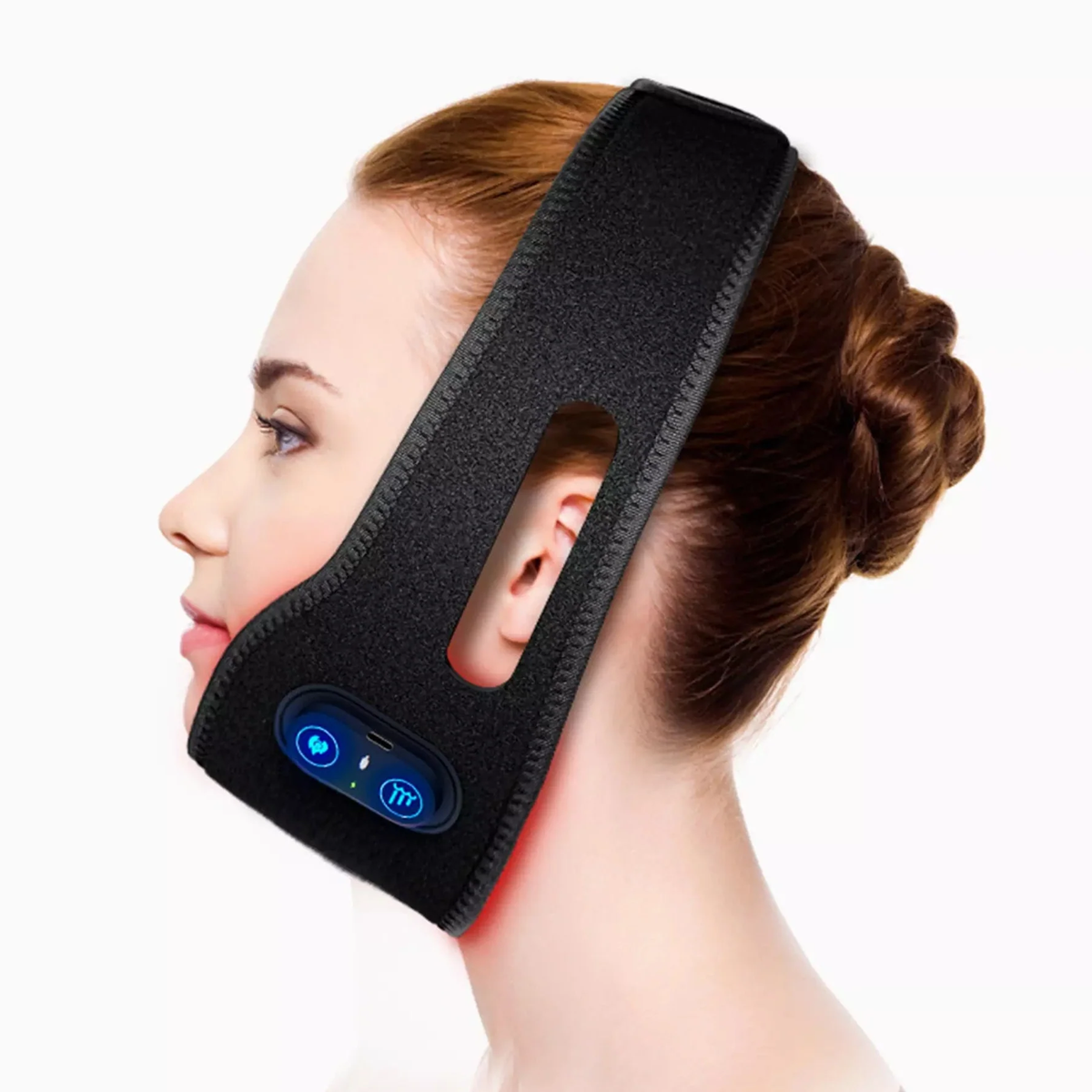 Ceinture de Thérapie par Lumière Rouge | Appareil Portable de Sculptage de la Mâchoire pour Réduction du Double Menton