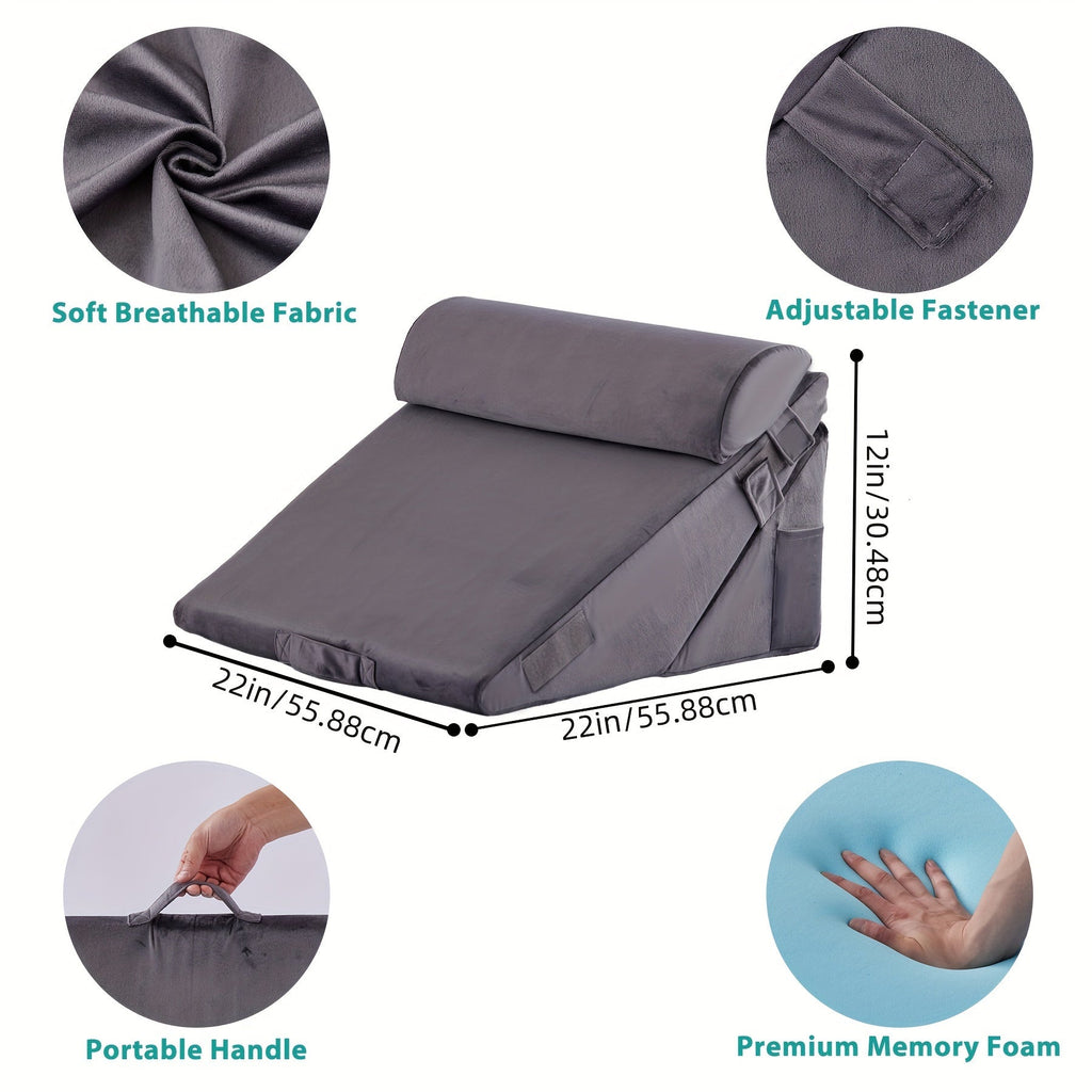 ComfortElevate - Oreiller en coin ajustable polyvalent pour un soutien ultime