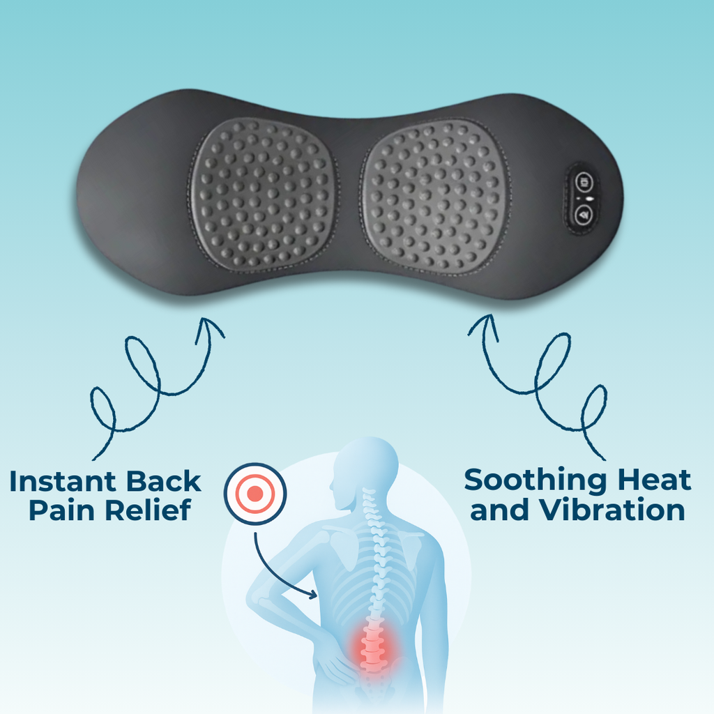 Skanto | Appareil de massage du dos avec chaleur et vibration, soutien du dos pour soulagement de la sciatique, douleur lombaire et correction de la posture – Thérapie à domicile 3-en-1
