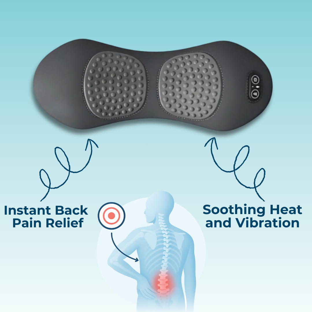 Skanto | Appareil de massage du dos avec chaleur et vibration, soutien du dos pour soulagement de la sciatique, douleur lombaire et correction de la posture – Thérapie à domicile 3-en-1