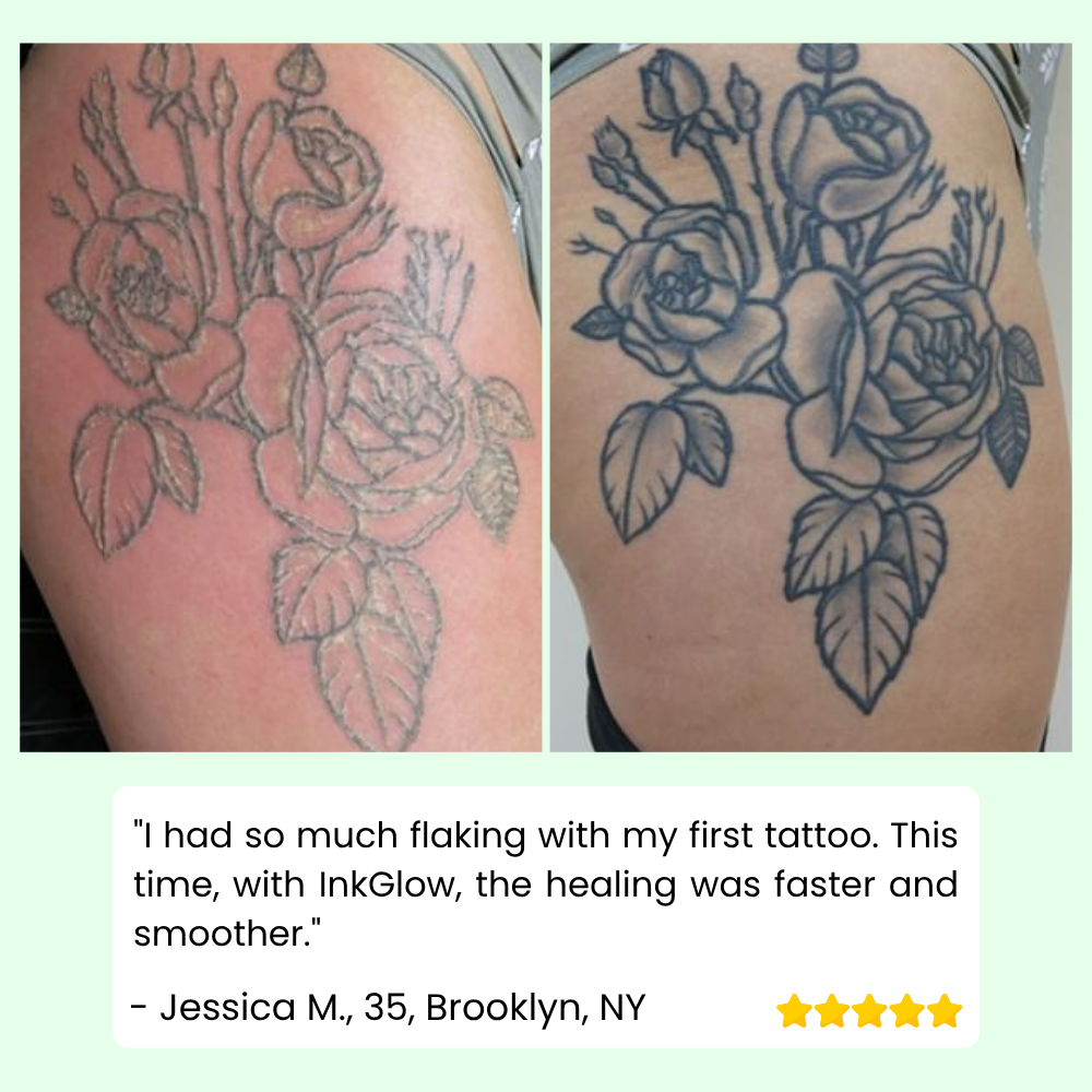 InkGlow™ – Éclaircissez, Soignez et Fixez la Couleur de Votre Tatouage