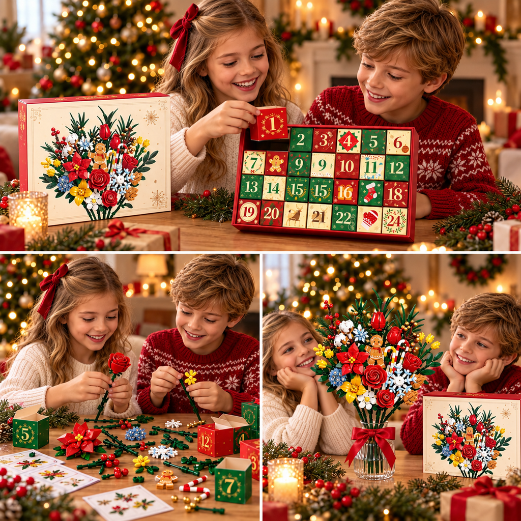 Calendrier de l'Avent "Bloom & Build" – Créez votre propre bouquet de Noël magique
