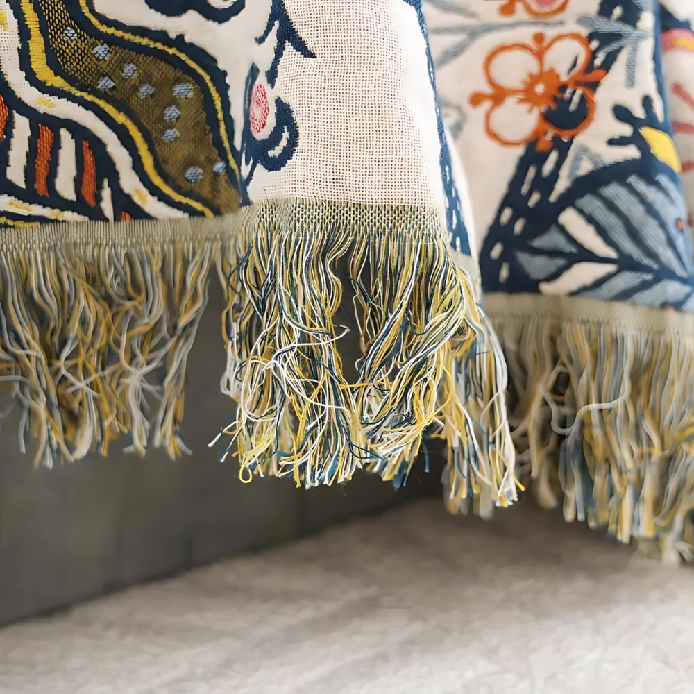 Étreinte de la Nature – Couverture en Coton Floral Réversible