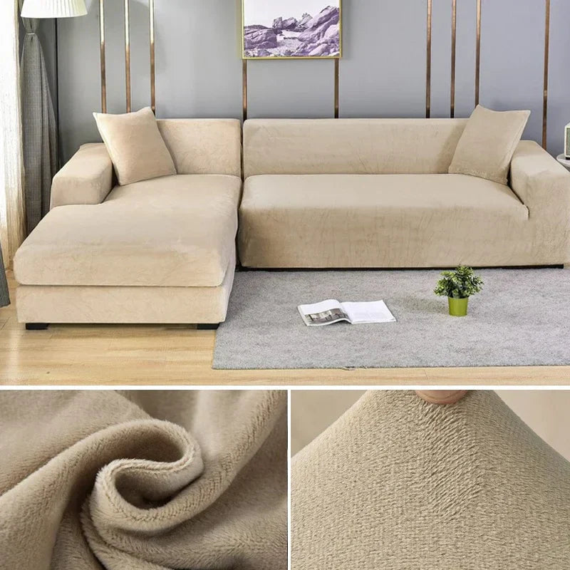 Housse de Canapé en Velours Élastique avec Finition Luxueuse – Sofina