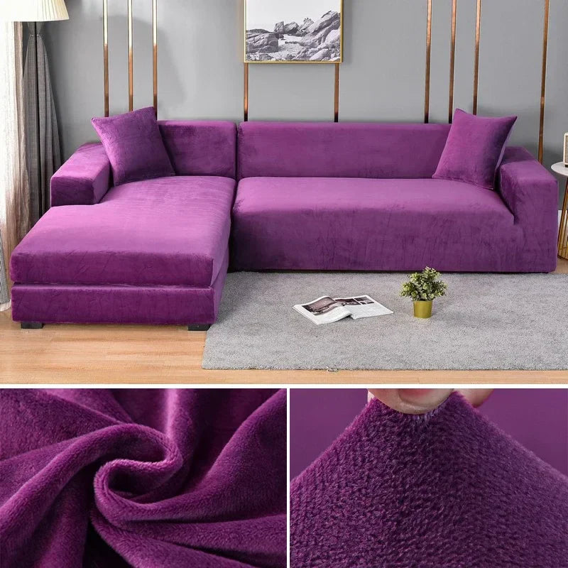 Housse de Canapé en Velours Élastique avec Finition Luxueuse – Sofina
