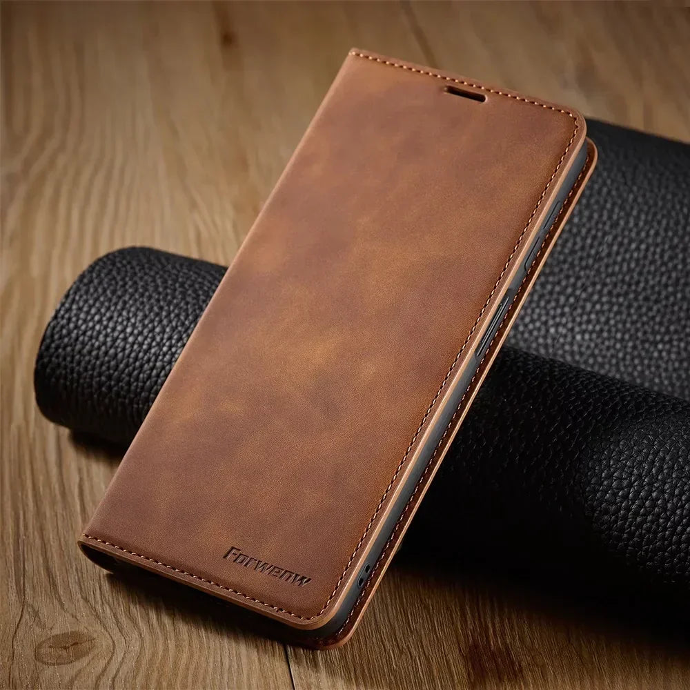 Housse Brehn Samsung : Étui en cuir magnétique pour une protection élégante