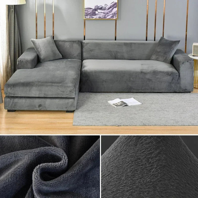 Housse de Canapé en Velours Élastique avec Finition Luxueuse – Sofina
