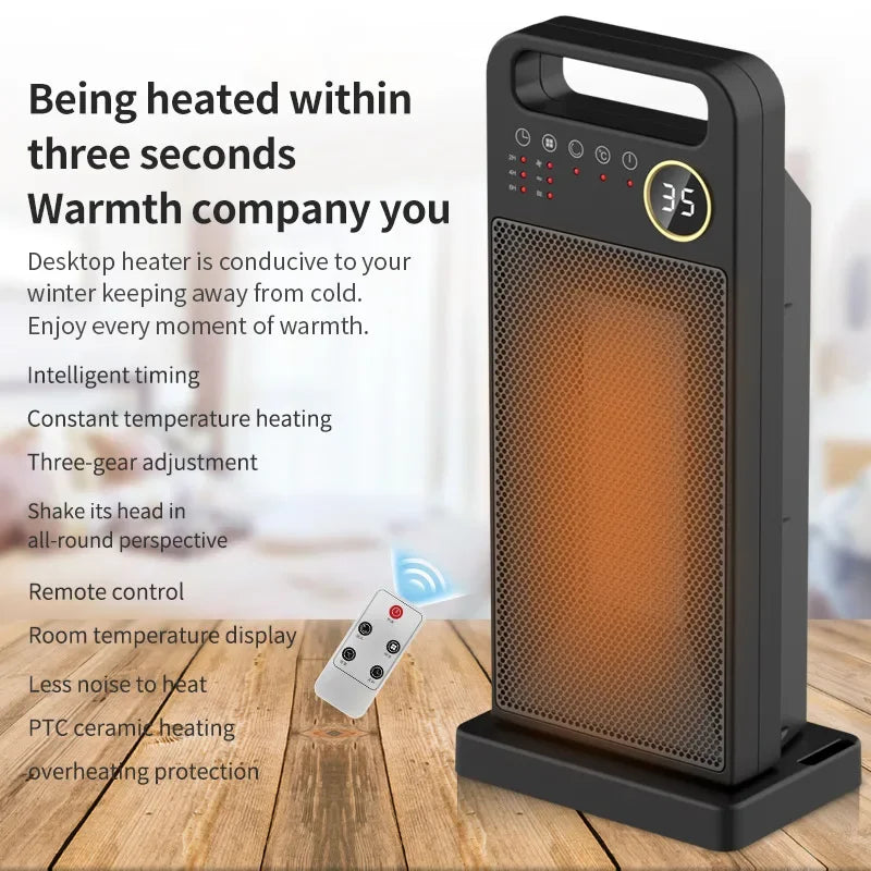 Chauffage Électrique 2000W avec Télécommande et Écran Tactile
