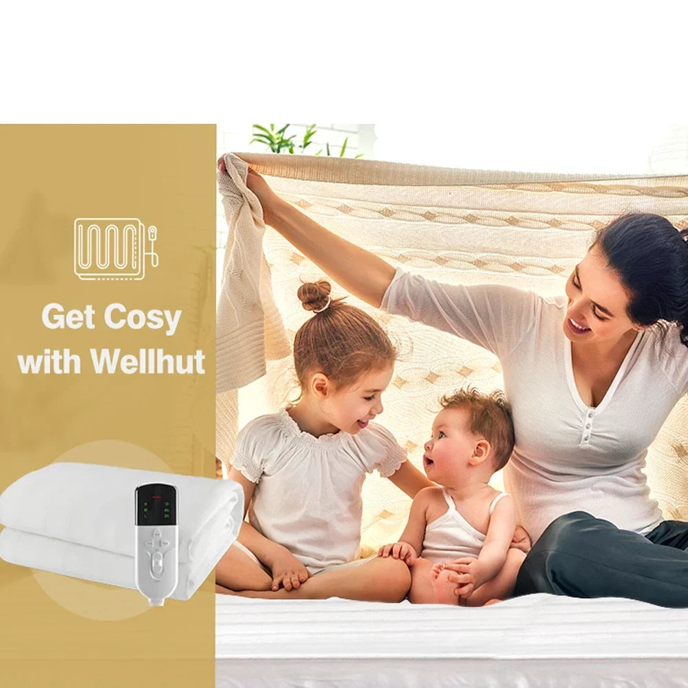 Couverture Électrique 150×80 cm – 3 Niveaux de Chaleur, Minuteur & Sécurité