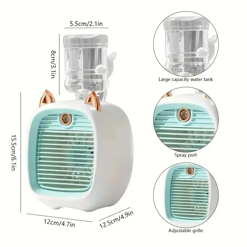 Ventilateur de climatisation mini USB avec humidificateur pour un refroidissement de bureau