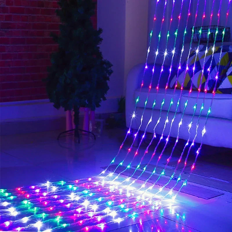Éclairage de Rideau de Noël LED avec Changement de Couleur – Lumières Décoratives pour Fenêtre et Mur