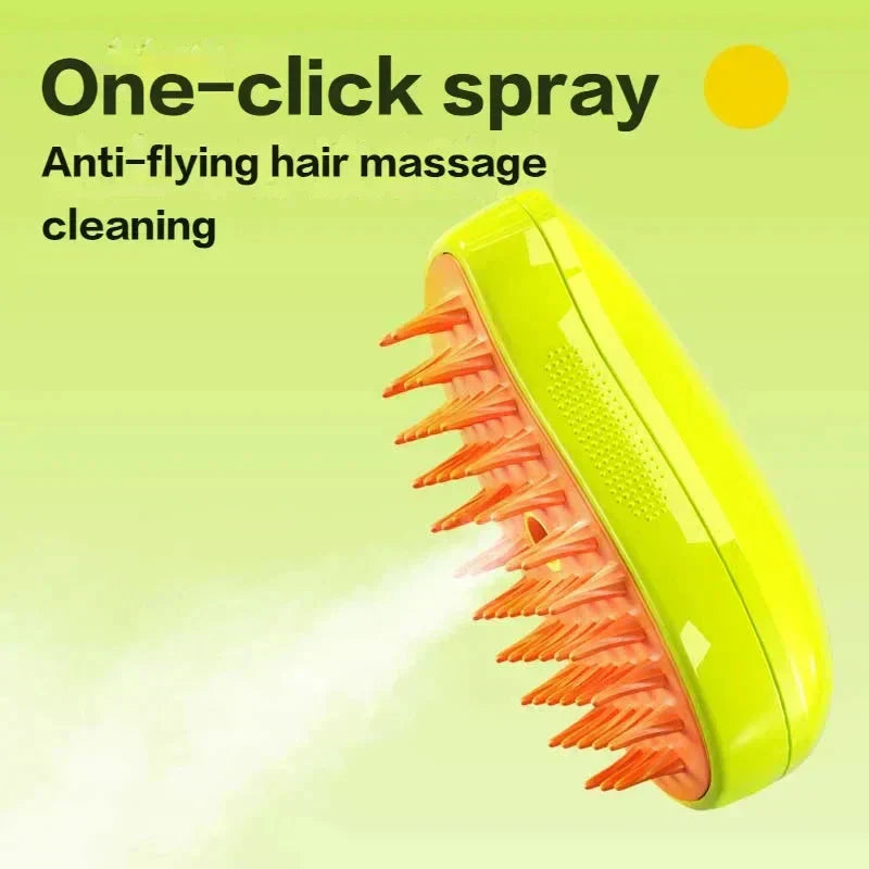 Brosse de Toilettage 3-en-1 pour Chats avec Vapeur – Soin du Pelage et Massage