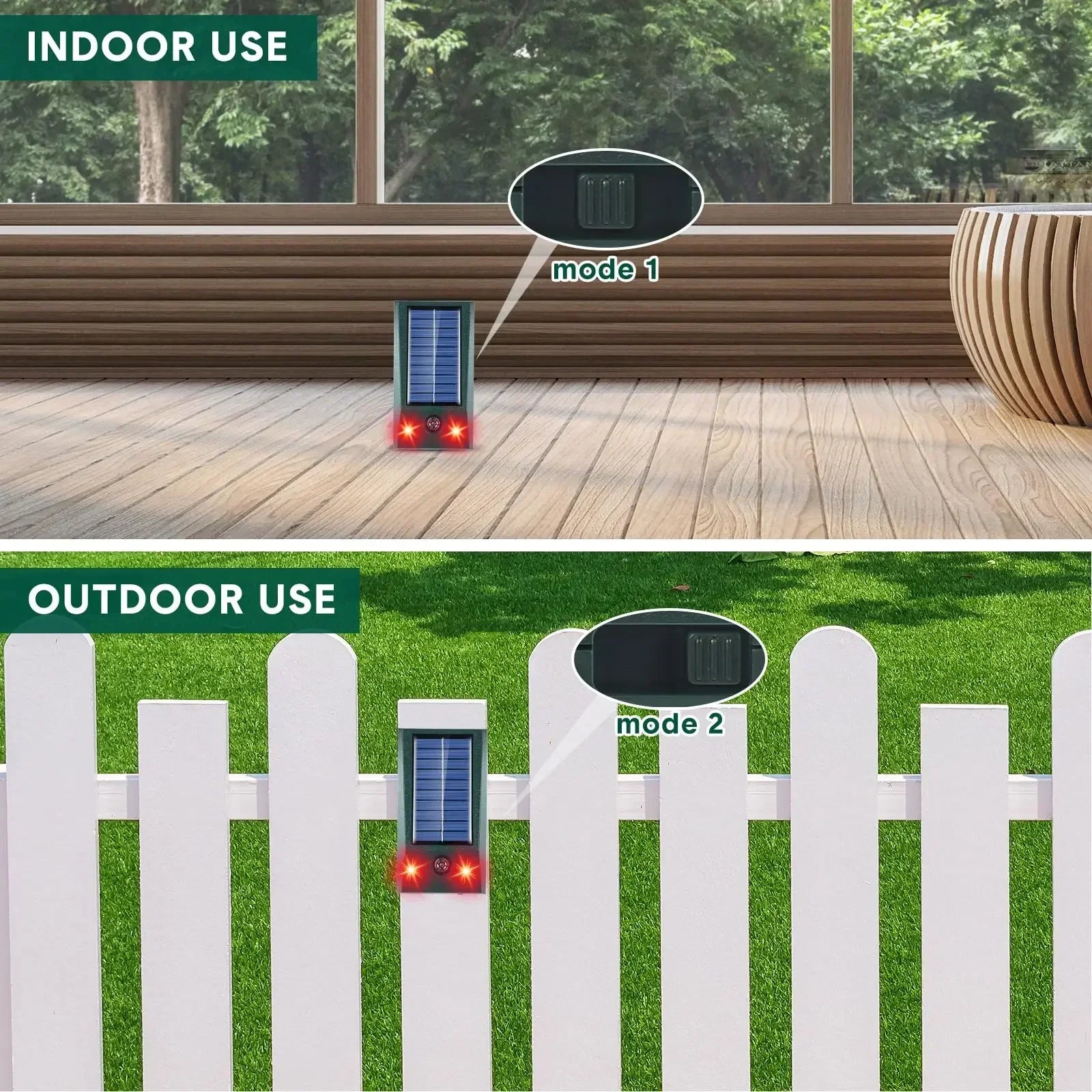 SolarGuardix Dispositif Ultrasonique pour Oiseaux Solaire | Avec LED et Capteur de Mouvement | Imperméable IP58 | Couverture de 600 m²