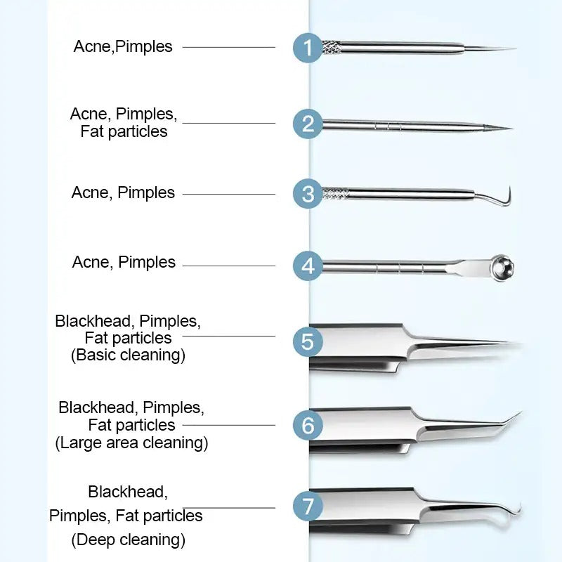 FacialTools - Ensemble d'outils en acier inoxydable pour l'extraction des points noirs