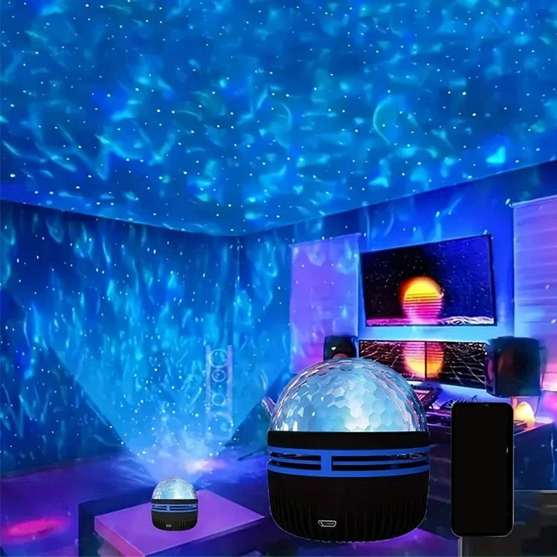 Polariva Projecteur d'Aurore Boréale | Synchronisation Musicale & Télécommande | Lumière Ambiante RGB | Charge USB | 7,8×7,8×8,7 cm