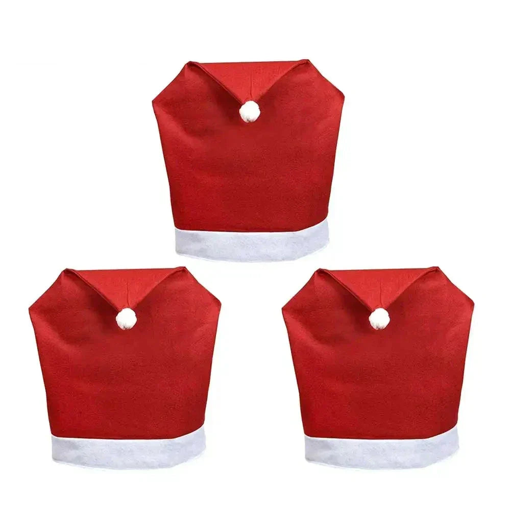 Housses de Chaise de Noël – Bonnet de Père Noël pour Chaises de Salle à Manger