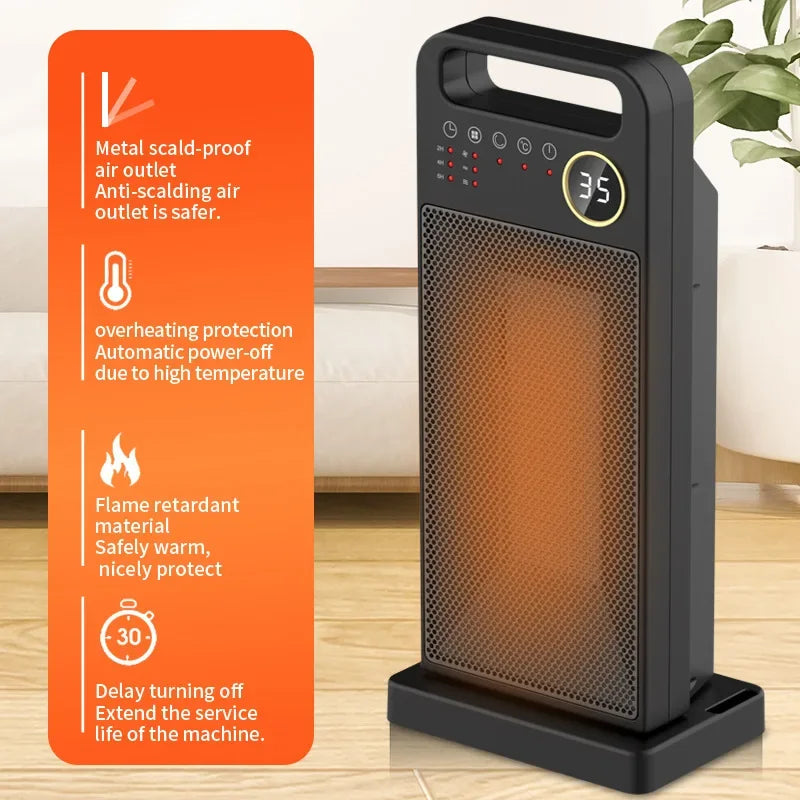 Chauffage Électrique 2000W avec Télécommande et Écran Tactile