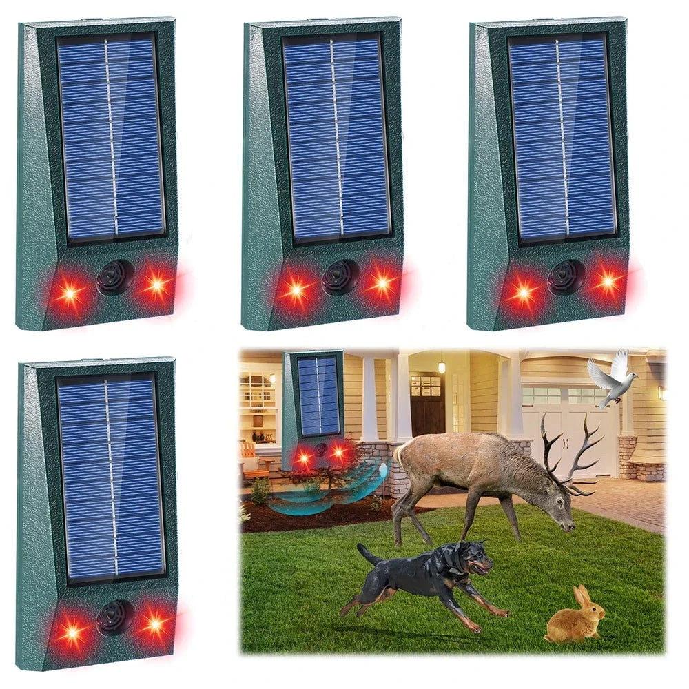 SolarGuardix Dispositif Ultrasonique pour Oiseaux Solaire | Avec LED et Capteur de Mouvement | Imperméable IP58 | Couverture de 600 m²