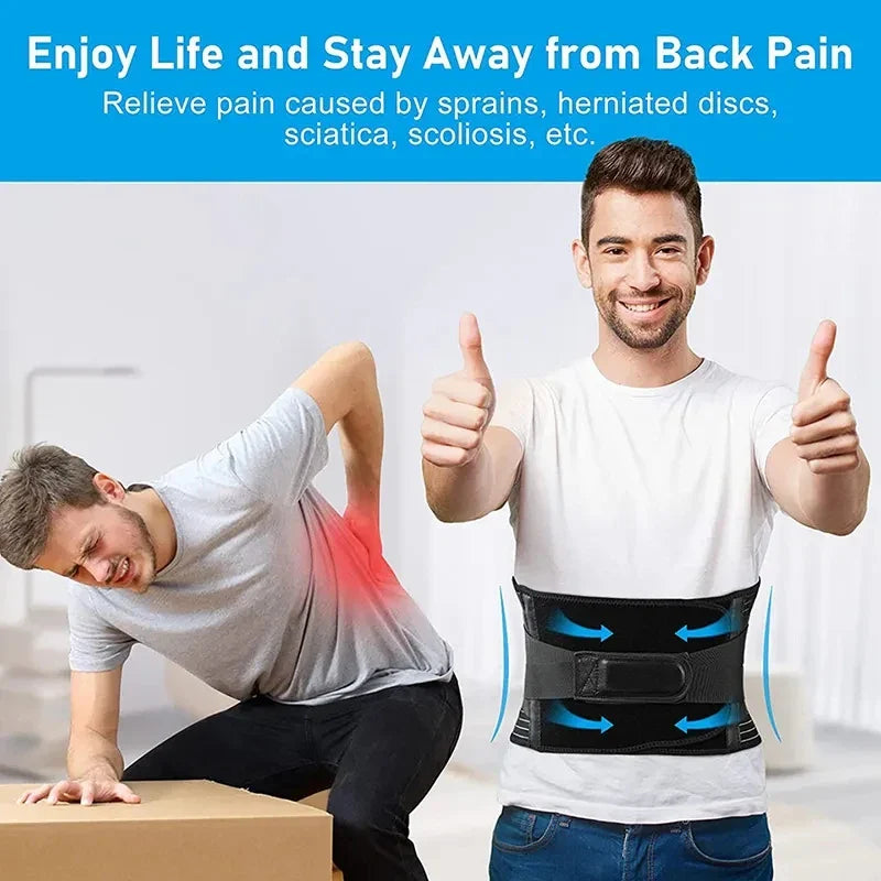 Ceinture de soutien dorsal OrthoFlexa | Support lombaire 360° avec aluminium à mémoire et ressorts en acier | Respirant et invisible sous les vêtements