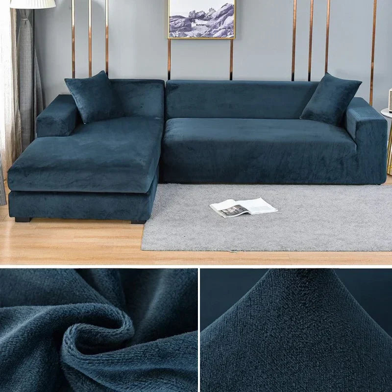 Housse de Canapé en Velours Élastique avec Finition Luxueuse – Sofina