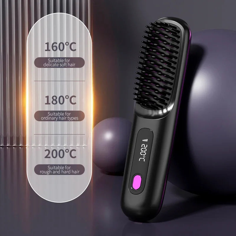 Glissara | Fer à lisser sans fil | Fonction de chargement USB & écran LCD | Technologie en céramique & ions