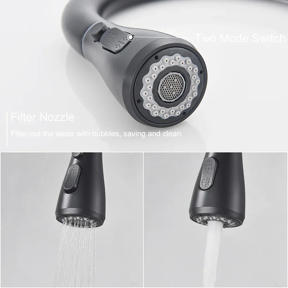 Skanto | Robinet télescopique à mélangeur à levier unique – Robinet flexible avec fonction douche, Acier inoxydable de haute qualité, Idéal pour les cuisines modernes, Installation facile