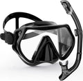 Set de Masque de Snorkeling AquaVision pour Adultes | Anti-Buée & Résistant aux Chocs | Bord en Silicone & Snorkel Sec | Champ de Vision à 180°