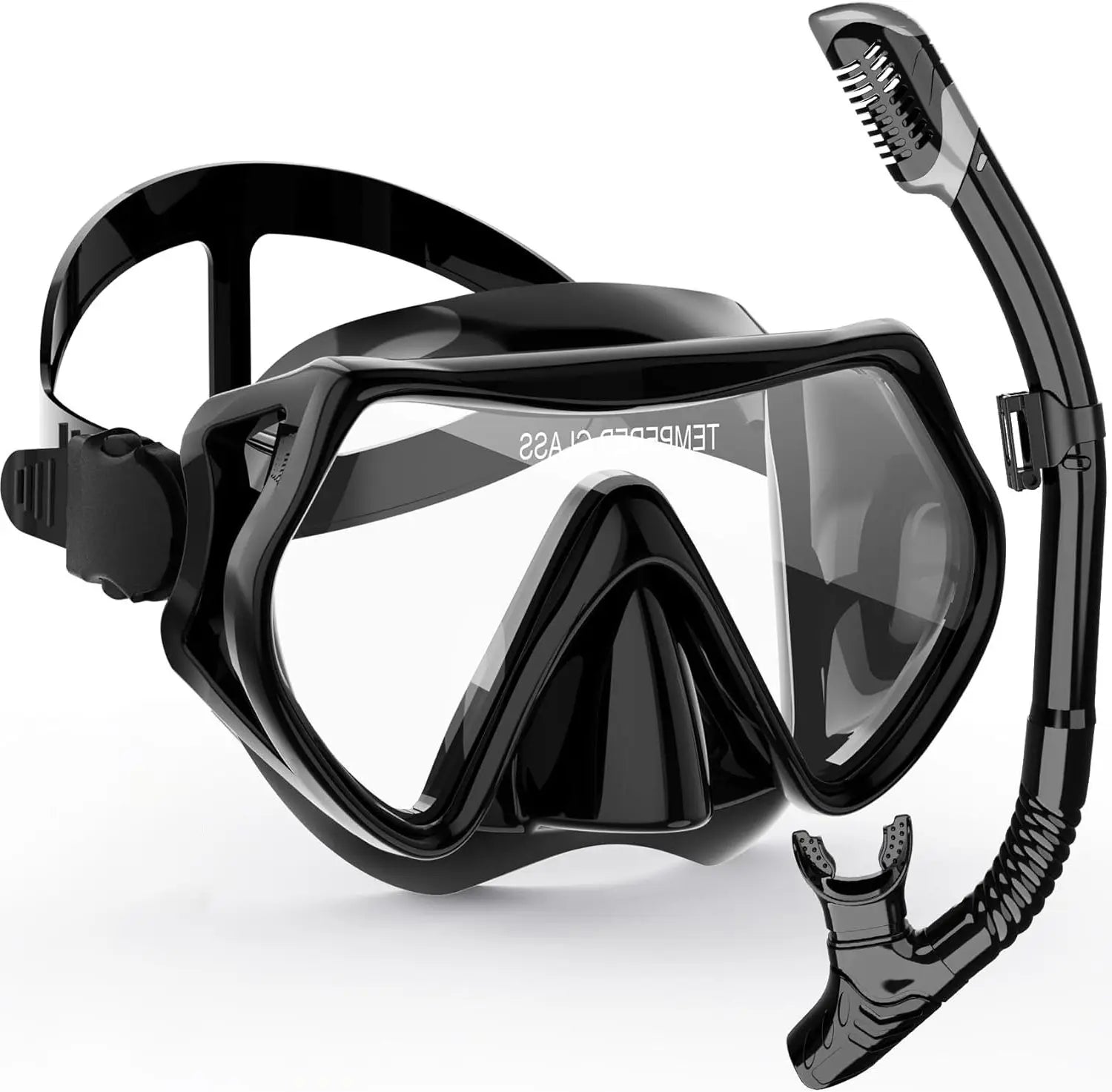 Set de Masque de Snorkeling AquaVision pour Adultes | Anti-Buée & Résistant aux Chocs | Bord en Silicone & Snorkel Sec | Champ de Vision à 180°