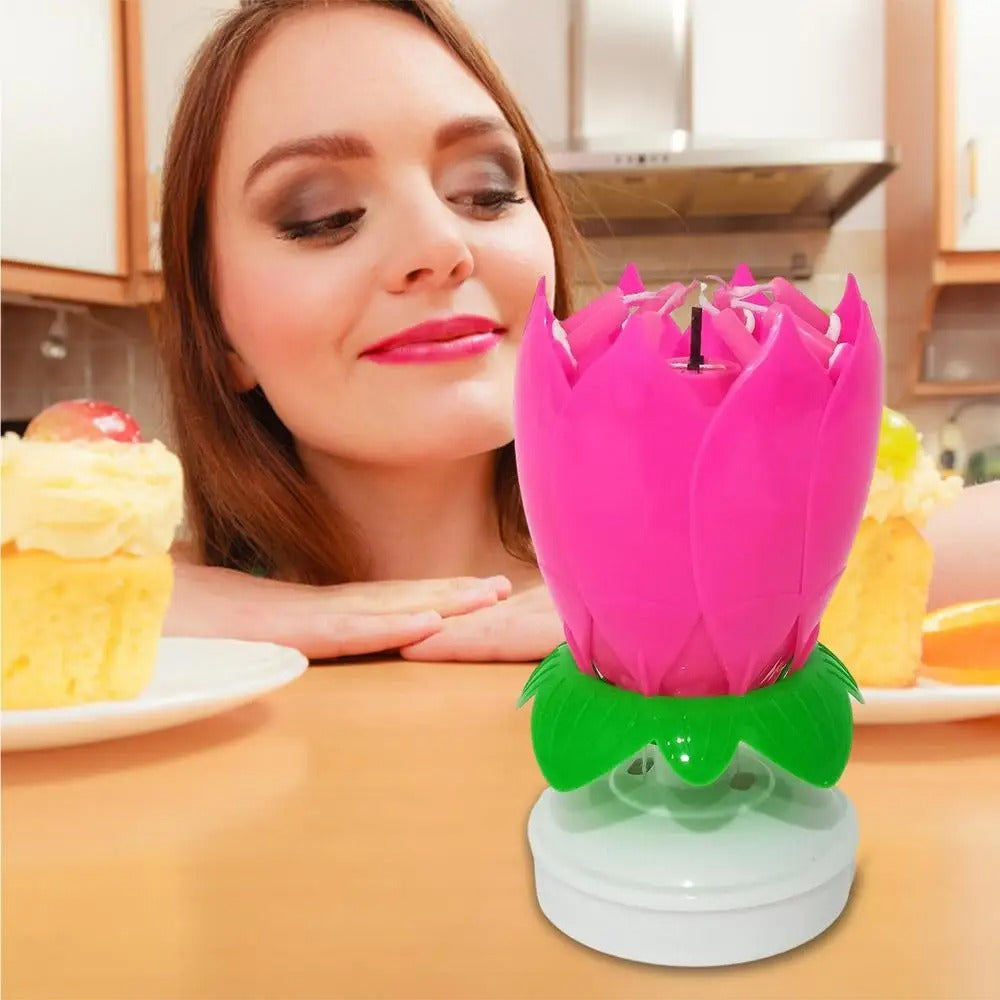 BougieFleur 1+1 GRATUIT : Bougie d'Anniversaire Magique en Fleurs