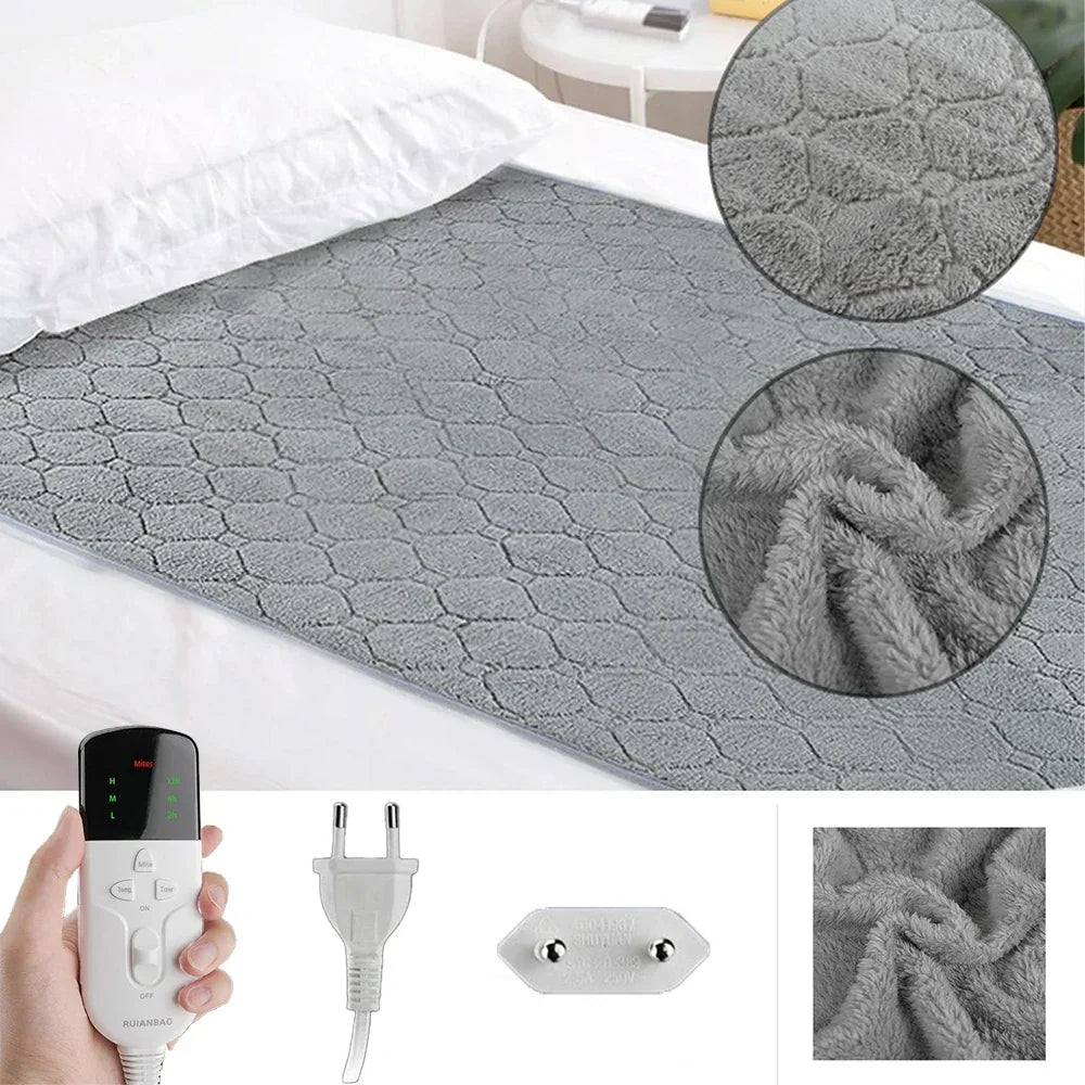 Tapis Chauffant Électrique Double Couche – Couverture Chauffante pour Lit & Canapé