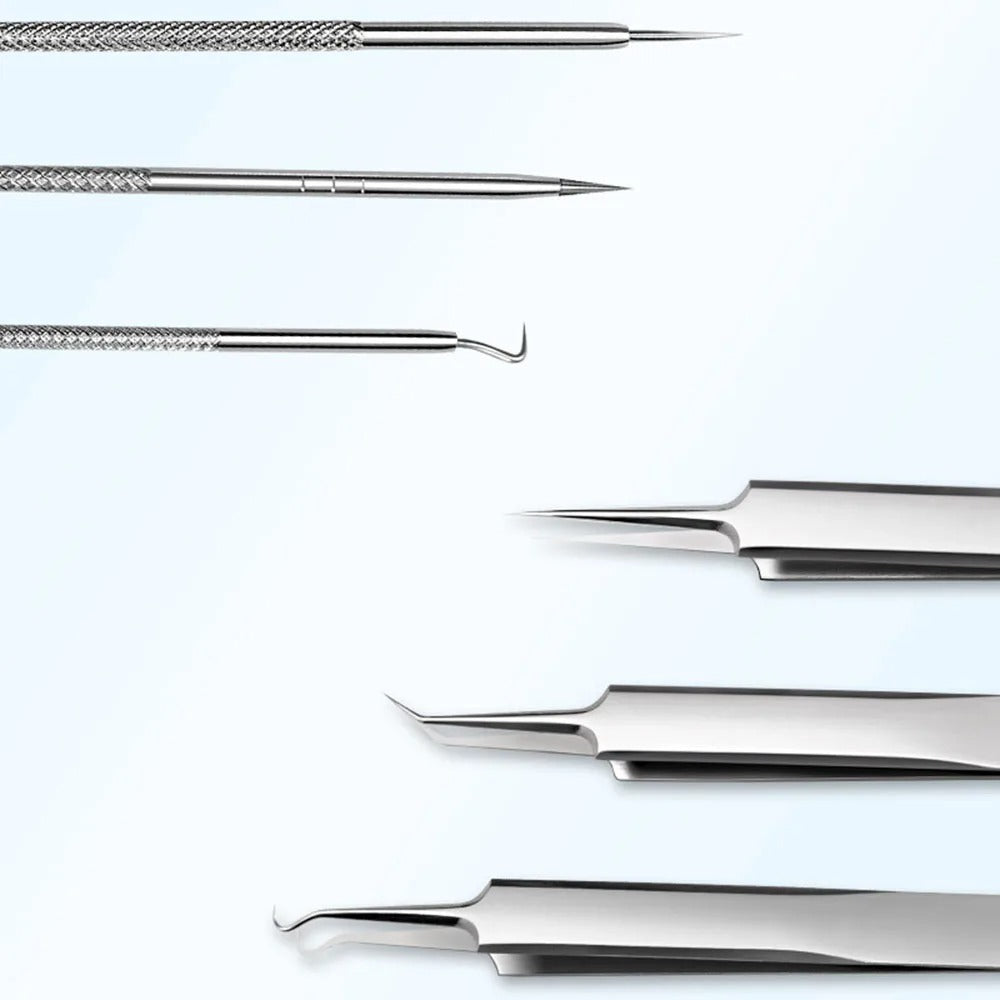 FacialTools - Ensemble d'outils en acier inoxydable pour l'extraction des points noirs