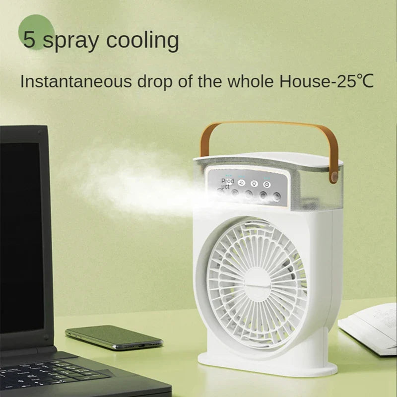 Ventilateur de Refroidissement Portable avec Humidificateur et Veilleuse LED