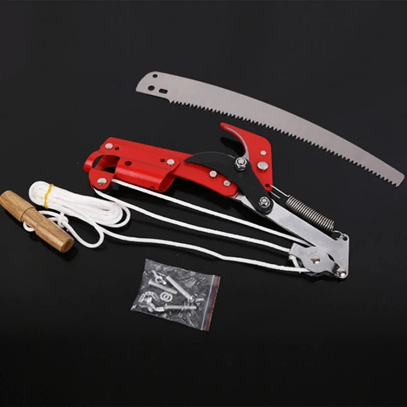 SkyCut Taille-haie télescopique | Sécateur à corde | Lame en acier SK5 | Pour arbres fruitiers et branches hautes
