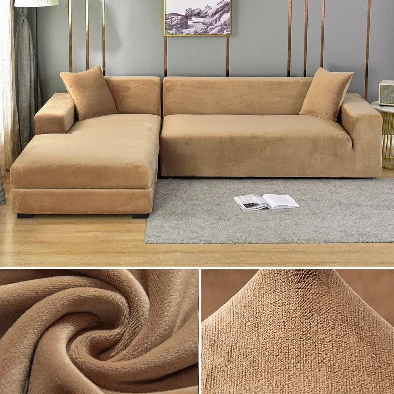 Housse de Canapé en Velours Élastique avec Finition Luxueuse – Sofina
