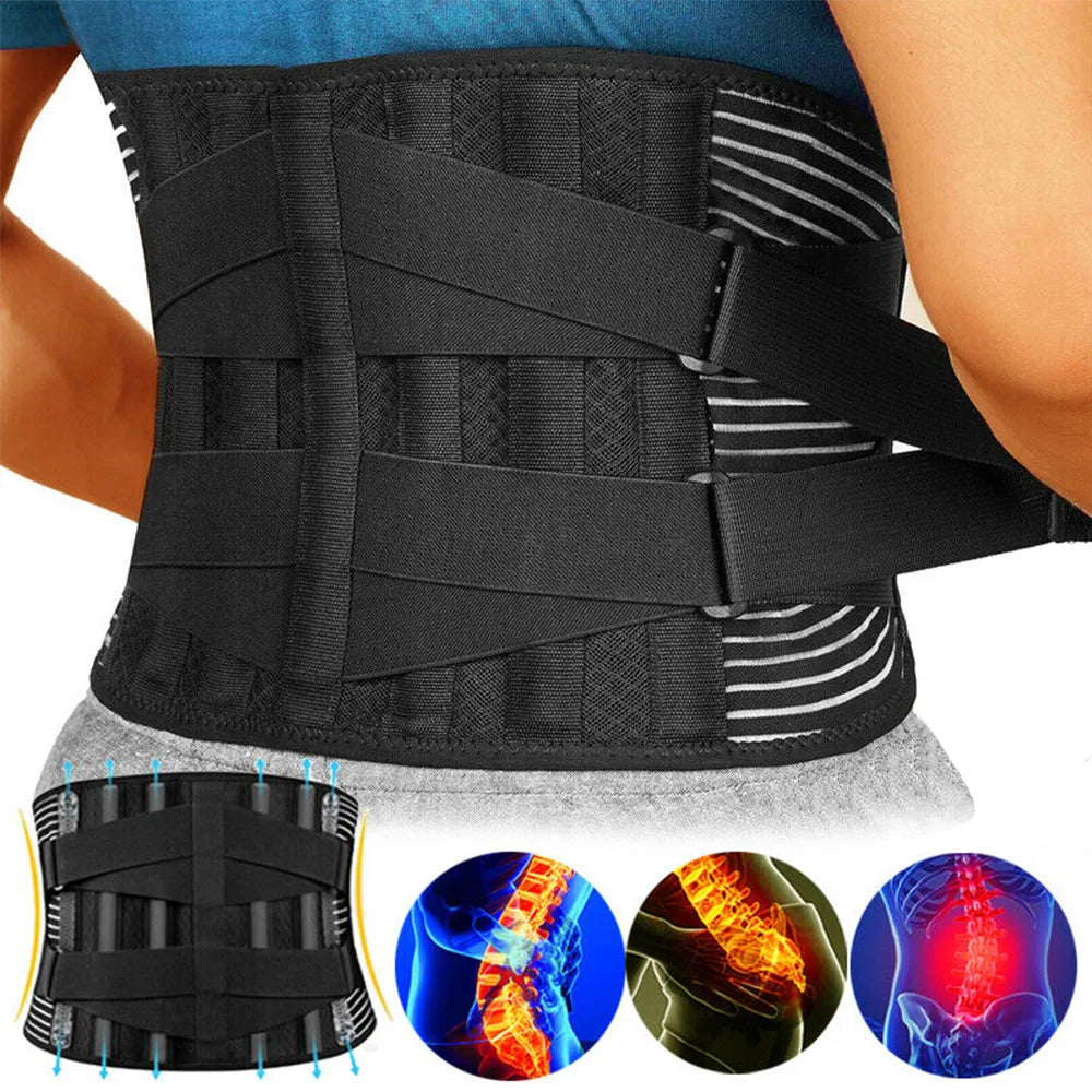 Ceinture de soutien dorsal OrthoFlexa | Support lombaire 360° avec aluminium à mémoire et ressorts en acier | Respirant et invisible sous les vêtements