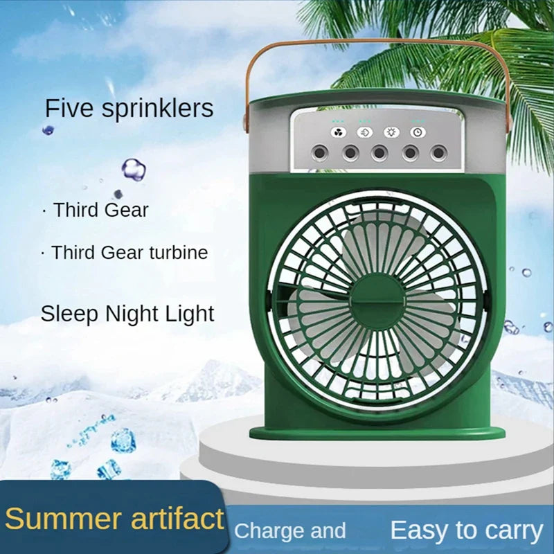 Ventilateur de Refroidissement Portable avec Humidificateur et Veilleuse LED