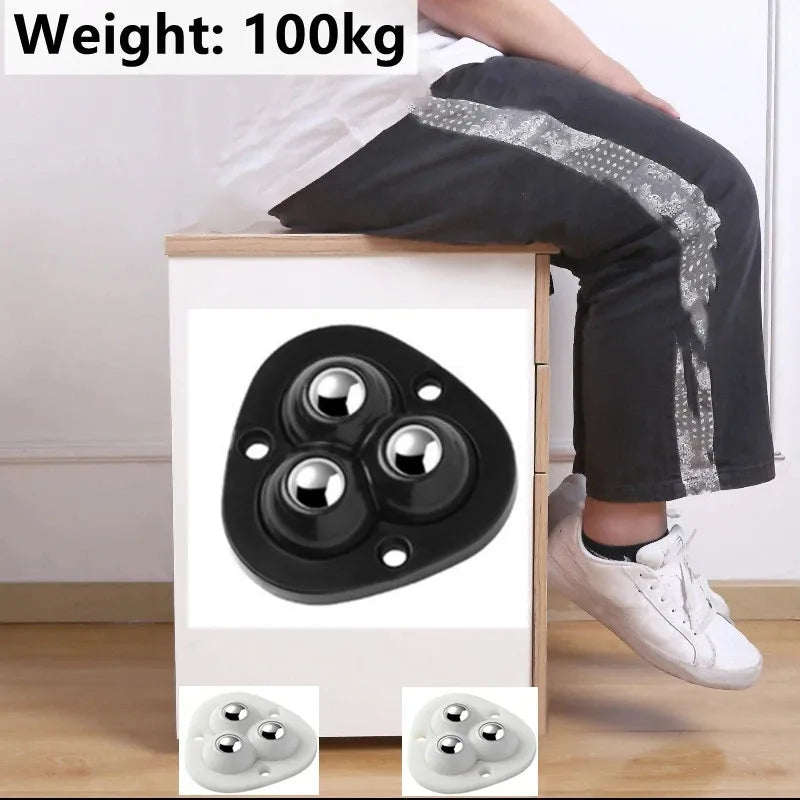 Ensemble de Roues Autocollantes pour Meubles avec Rotation à 360° pour Déplacer des Meubles Lourds, Armoires, Tables | Sansoti