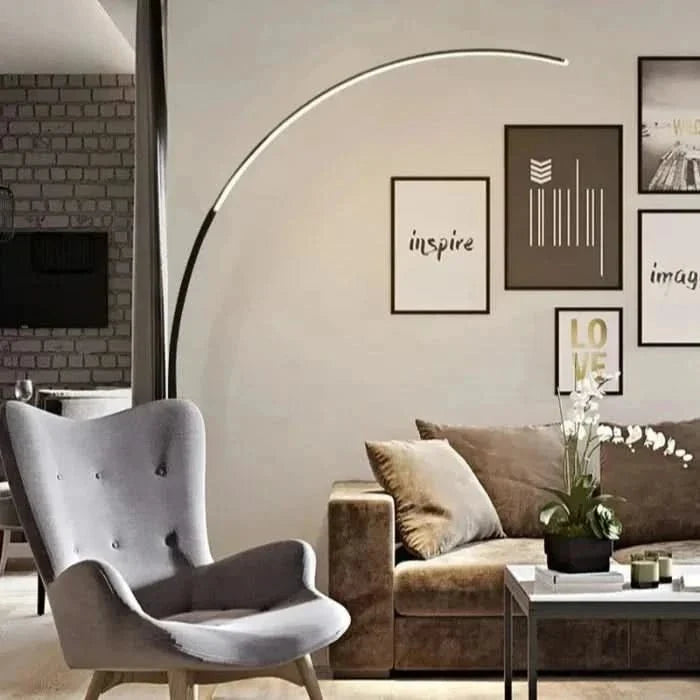 Lampe sur Pied Courbée Moderne – Élégante Lampe Arquée pour Salon et Chambre