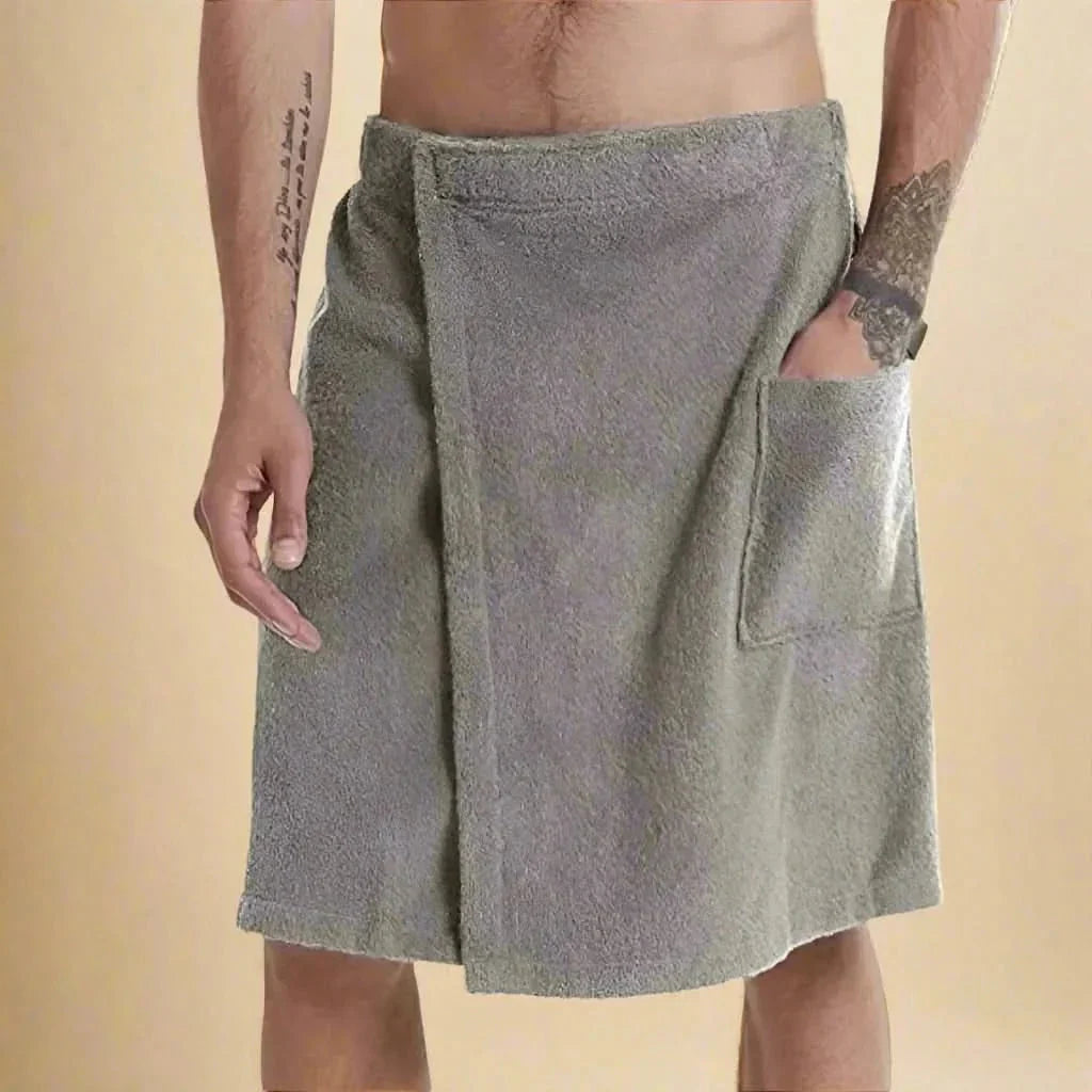 Enveloppement de Serviette pour le Bain avec Fermeture Velcro et Poche de Rangement