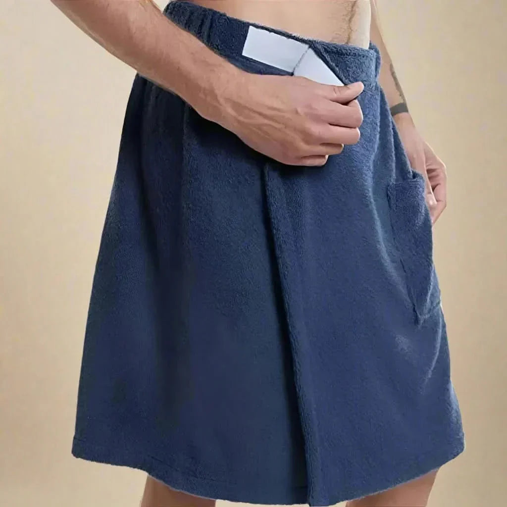 Enveloppement de Serviette pour le Bain avec Fermeture Velcro et Poche de Rangement
