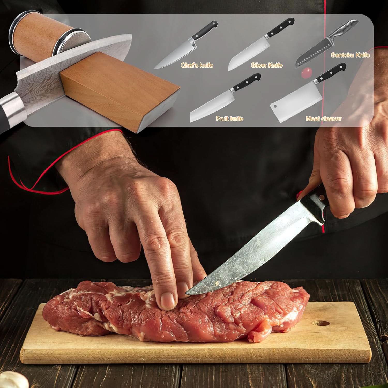 Affûteur de couteaux professionnel SharpEdge Pro – Affûteur de couteaux avec mécanisme à rouleau et revêtement en diamant