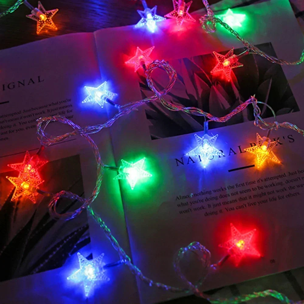 Guirlande lumineuse LED Étoiles – Guirlande décorative pour l'intérieur et l'extérieur