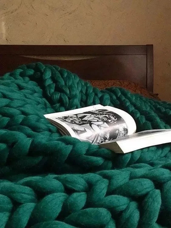 Couverture Tricotée Chunky – Plaid Extra Doux et Chaud pour Canapé et Lit