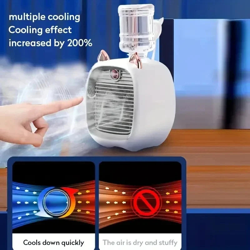 Ventilateur de climatisation mini USB avec humidificateur pour un refroidissement de bureau