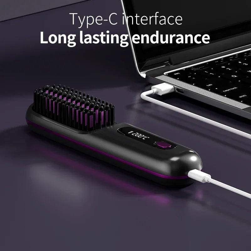 Glissara | Fer à lisser sans fil | Fonction de chargement USB & écran LCD | Technologie en céramique & ions